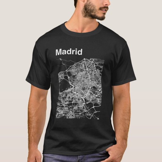 マドリード・スペインの地図 Tシャツ (正面)