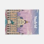 マドリード・スペインへの旅行アート フリースブランケット (正面(横))