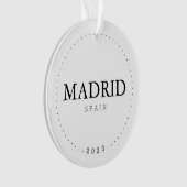 マドリード,スペインシンプルトラベ国際的ルカスタム オーナメント (正面)