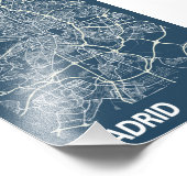 マドリード – スペイン青写真シティーの地図 フォトプリント (角)