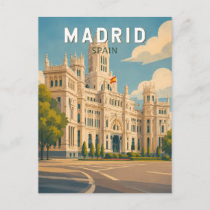 マドリード スペイン イラスト 旅行 アート ヴィンテージ ポストカード