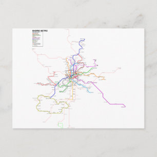 マドリード(スペイン)メトロの地図 ポストカード