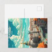 マドリード スペイン ヴィンテージ トラベル ポスター ポストカード (正面/裏面)