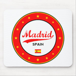 マドリード，スペイン，円，白 マウスパッド