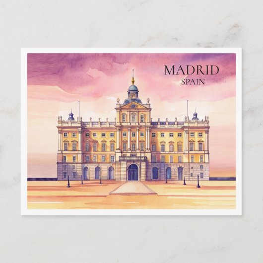 マドリード スペイン 水彩画 スケッチ 旅行 ポストカード (正面)