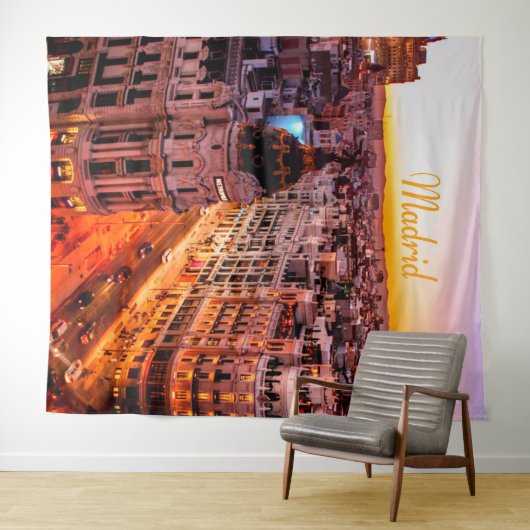 マドリード スペイン 首都のスカイライン タペストリー (インサイチュ(横))