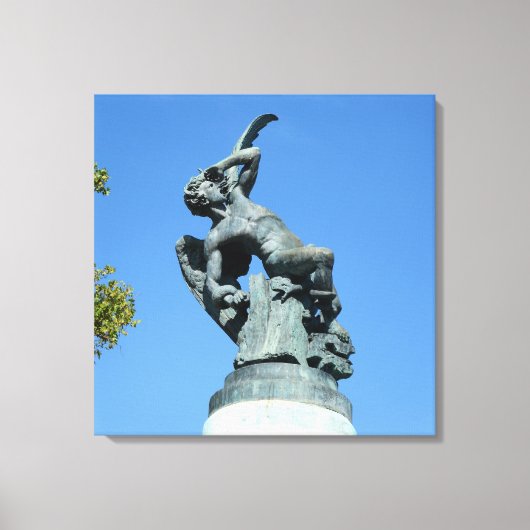 マドリード・レティロ・パーク・エル・エンジェル・カイド キャンバスプリント (正面)