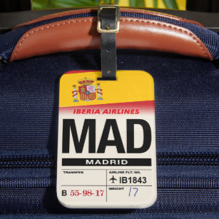 マドリード(不機嫌)スペイン航空券タグ ラゲッジタグ