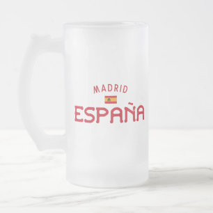 マドリ動揺してッドスペイン(エスパーニャ) フロストグラスビールジョッキ