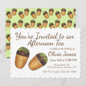 マドレーヌのお茶会 誕生日 婚前お披露目 ケーキ 招待状 (正面/裏面)