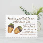 マドレーヌのティーパーティー 誕生日 婚前お披露目 ケーキ 招待状 (スタンド正面)