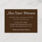 マドレーヌフランスのパティスレーケーキショップ 名刺 (裏面)