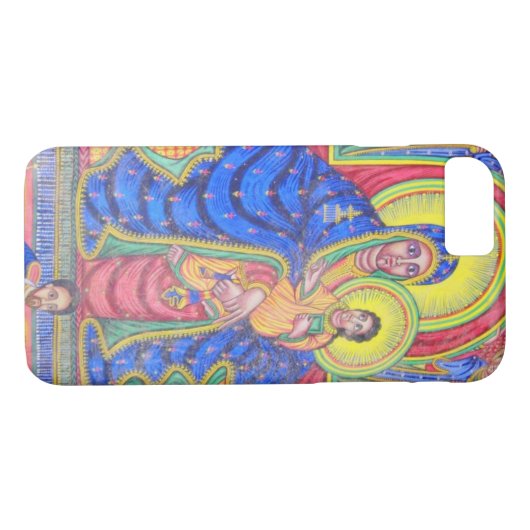 マドンナおよびベビーのイエス・キリストのエチオピアの芸術のiPhone 7の場合 Case-Mate iPhoneケース (裏面(横))