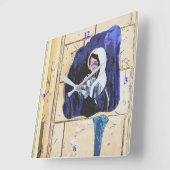 マドンナおよびボトル スクエア壁時計 (傾斜)