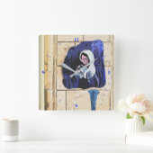 マドンナおよびボトル スクエア壁時計 (ホーム)