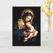 マドンナおよび子供のカスタム・カード カード (黄色い花)