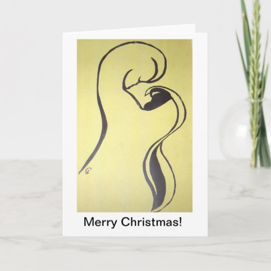 マドンナおよび子供のクリスマスカード シーズンカード (正面)