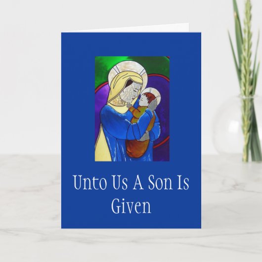 マドンナおよび子供のクリスマスカード シーズンカード (正面)