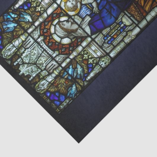 マドンナおよび子供のステンドグラスのクリスマス 薄葉紙 (詳細)