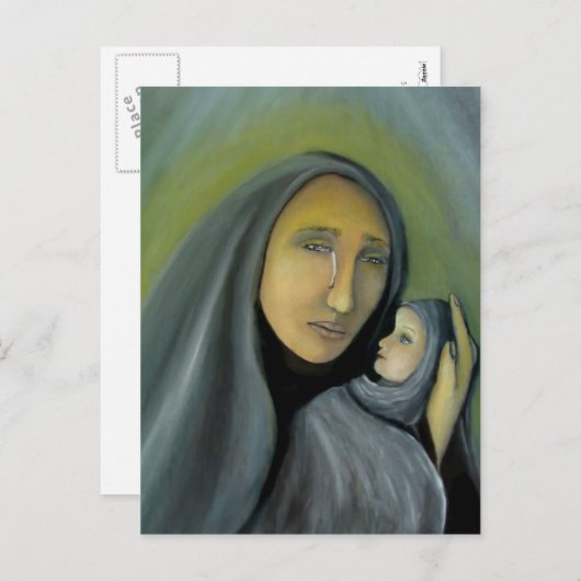 マドンナおよび子供のメリーイエス・キリスト宗教クリスマス シーズンポストカード (正面/裏面)