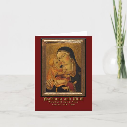 マドンナおよび子供のルネサンス芸術佐野Di Pietro カード (正面)