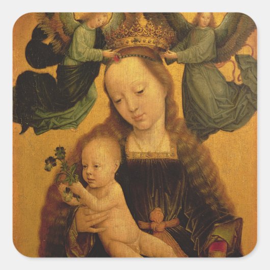 マドンナおよび子供は2つの天使、c.1520によって戴冠しました スクエアシール (正面)
