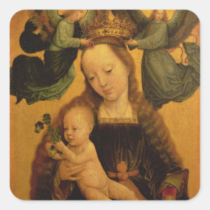マドンナおよび子供は2つの天使、c.1520によって戴冠しました スクエアシール