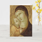 マドンナおよび子供2 カード (黄色い花)