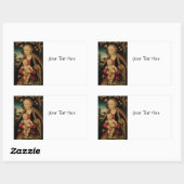 マドンナとキリストの子がリンゴの木の下 長方形シール (シート)