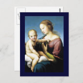 マドンナとキリストの子どもが外に座る ポストカード (正面/裏面)