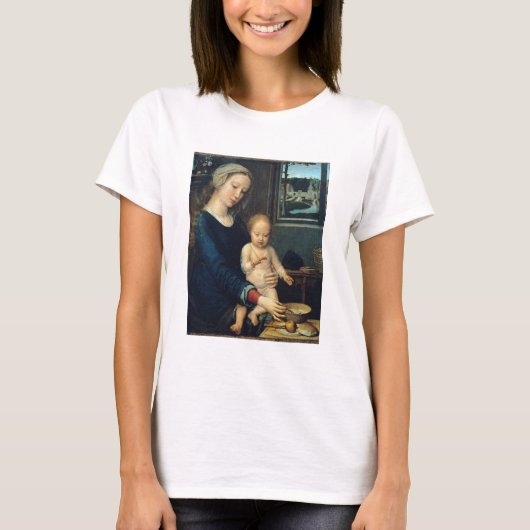 マドンナとミルクのスープの子供 – Gerard David - Tシャツ (正面)