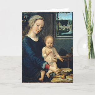 マドンナとミルクのスープを持つ子供 – Gerard David カード