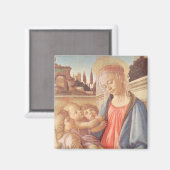 マドンナと二つの天使by Botticelli マグネット (正面/裏面)