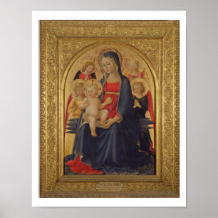 マドンナと天使との子， c.1467 (油のペイン) ポスター