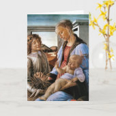 マドンナと天使と子供 – Botticelli - c1470 カード (黄色い花)