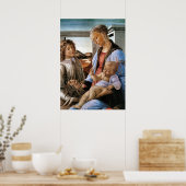 マドンナと天使と子供 – Botticelli - c1470 ポスター (キッチン)