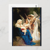 マドンナと天使のクリスマスを持つ子供 ポストカード (正面/裏面)