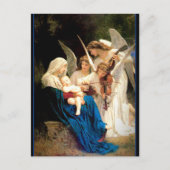 マドンナと天使のクリスマスを持つ子供 ポストカード (正面)