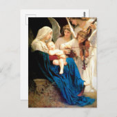マドンナと天使のクリスマスポストカードを持つ子供 ポストカード (正面/裏面)