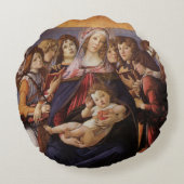 マドンナと天使の子供Sandro Botticelli ラウンドクッション (裏面)