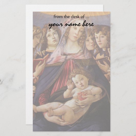 マドンナと天使の子供Sandro Botticelli 便箋 (正面/裏面)