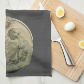 マドンナと子ども、ミケランジェロによるトンド・ピッティ キッチンタオル (四つ折り)