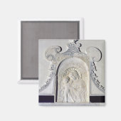 マドンナと子のレリーフ、 浮き彫り（大理石） マグネット (正面/裏面)