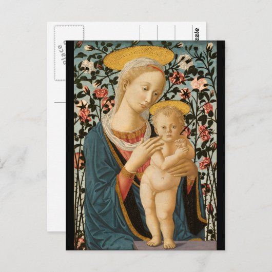 マドンナと子イエスヴァージンメアリーヴィンテージアート ポストカード (正面/裏面)
