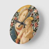 マドンナと子イエスヴァージンメアリーヴィンテージアート ラウンド壁時計 (傾斜)
