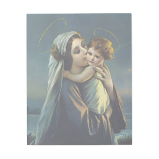 マドンナと子イエスヴィンテージメタルウォールアート メタルプリント