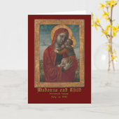 マドンナと子バイヴィンチェンツォフォンパグリーティング カード (黄色い花)