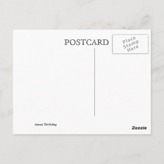 マドンナと子マリア – イエスの誕生日 ポストカード (裏面)