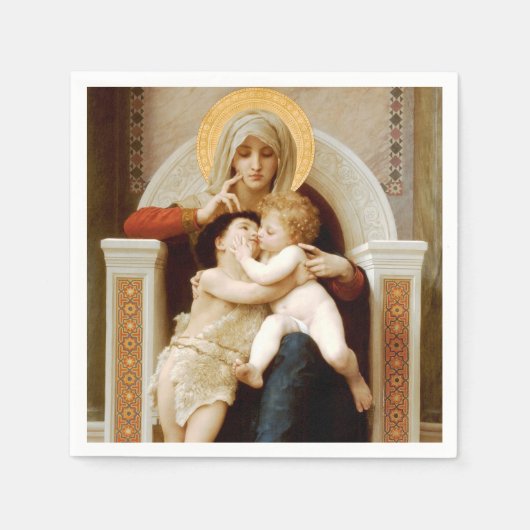 マドンナと子供とジョンのバプテスト，デコページ スタンダードカクテルナプキン (正面)