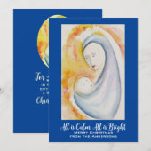 マドンナと子供のカスタマイズ可能な水彩画 シーズンカード (正面/裏面)